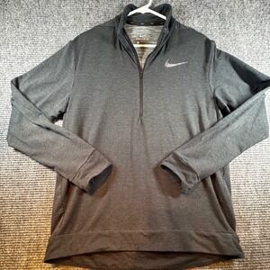 Nike‎ Dri Fit Mens Dark Gray Quarter Zip Pullover Athletic Sweatshirt Size L